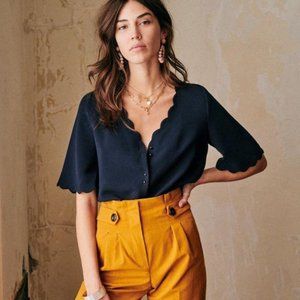 Sezane Antika Blouse in Navy